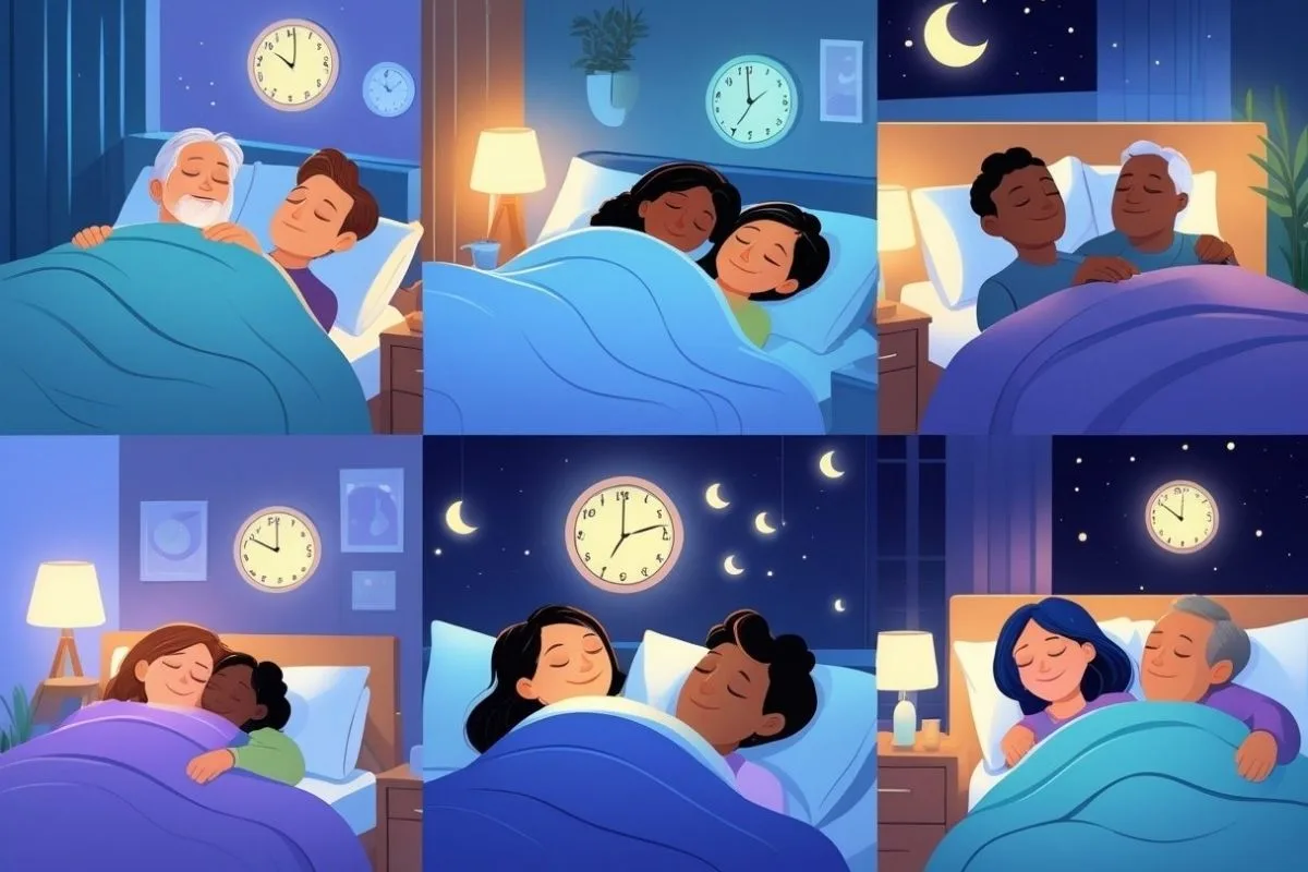 How Much Sleep Do I Need? Expert-Recommended Hours by Age People of different ages sleeping in bed, illustrating how sleep requirements change across age groups