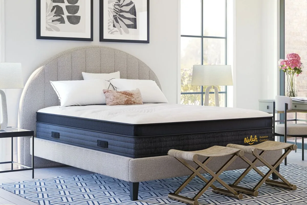 The Nolah Evolution Comfort+ on a bedframe.