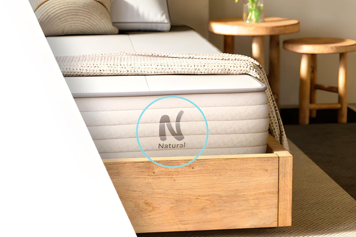 Close-up of the Nolah Natural 11 mattress highlighting its natural materials and construction, supporting discussion of mattress safety and non-toxic design