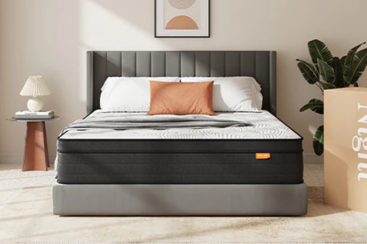 SweetNight Twilight Hybrid Mattress with the delivery box.