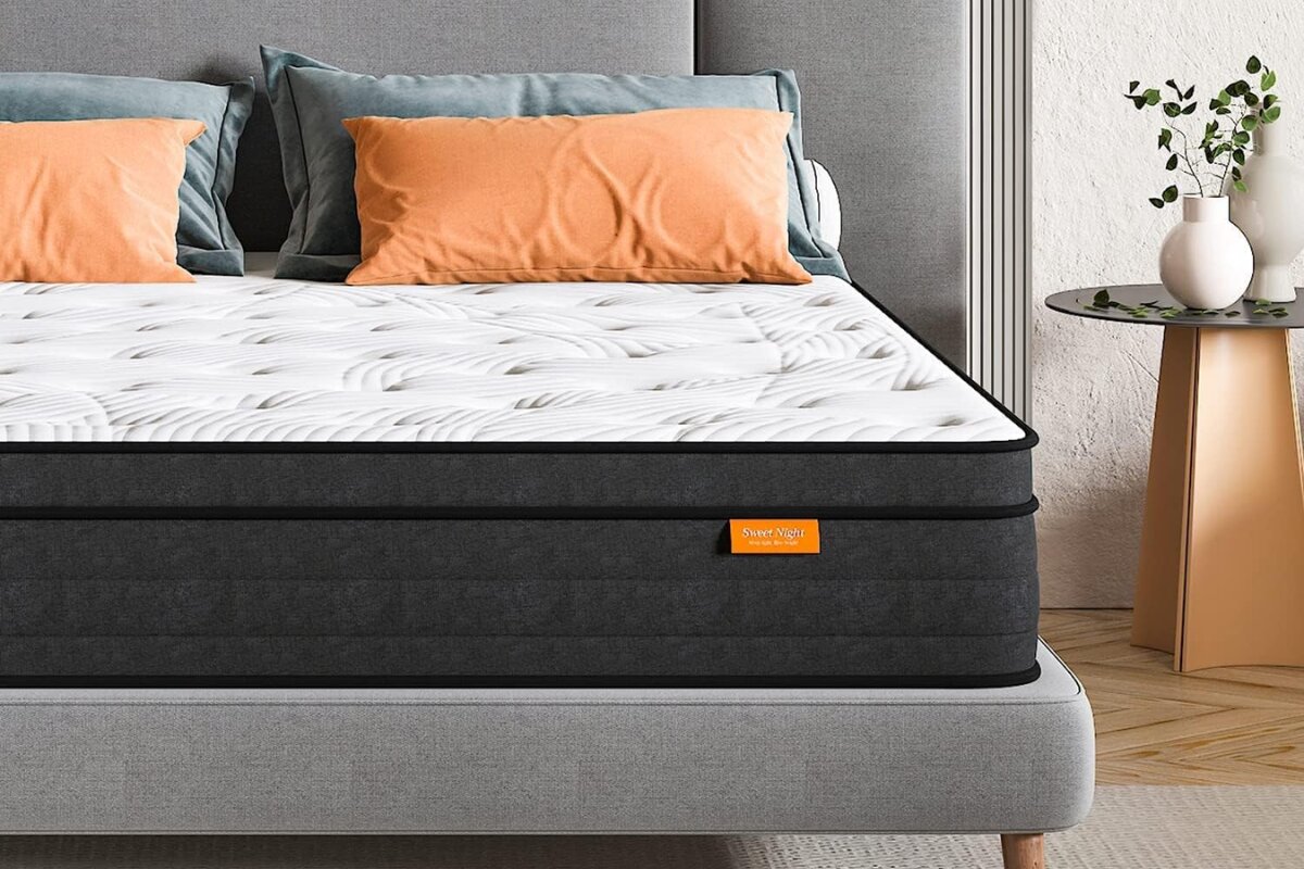 A close up of the SweetNight Twilight Hybrid Mattress.
