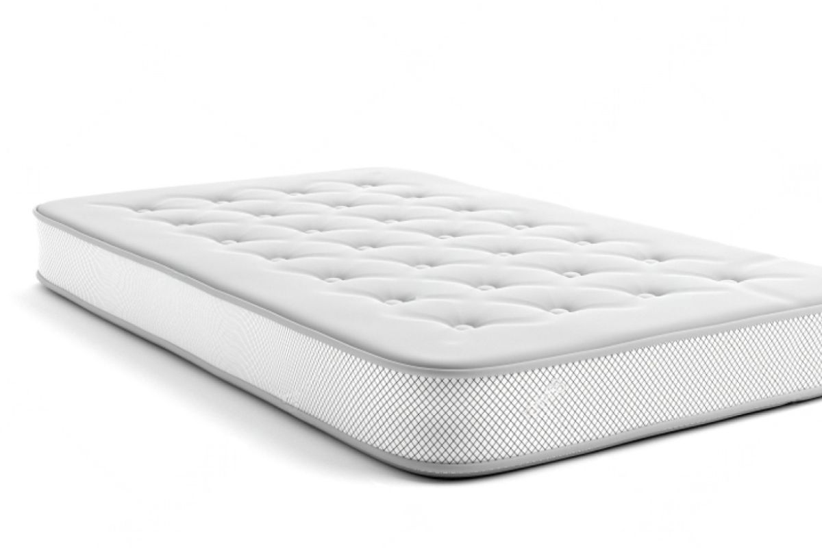 Traditional innerspring mattress featuring a quilted comfort surface and coil-based support system, illustrating the classic innerspring mattress design.
