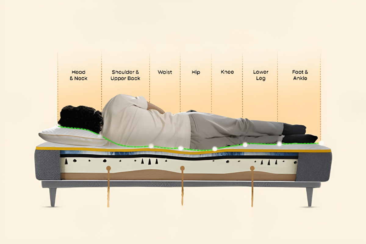 SleepyCat Ultima Memory Foam Mattress - Sleeping Positions
