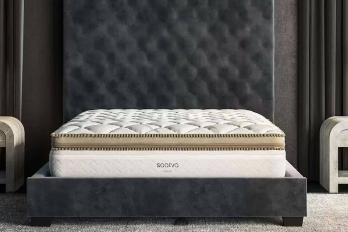 Saatva mattress featured as a supportive sleep surface for CPAP users seeking better spinal alignment and sleeping comfort