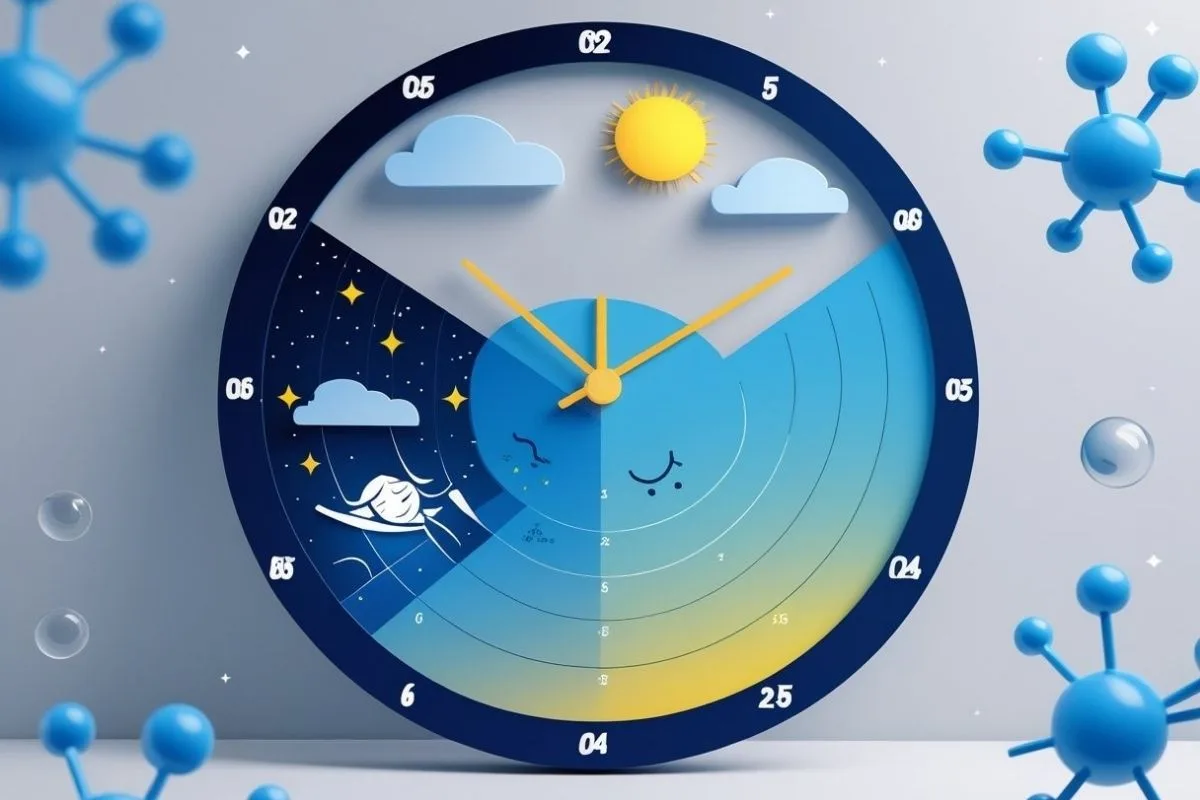 Cortisol and Sleep: Understanding the Stress Hormone’s Impact on Sleep Clock-style diagram showing daily cortisol fluctuations and sleep timing, illustrating the body's natural circadian rhythm and hormone cycle