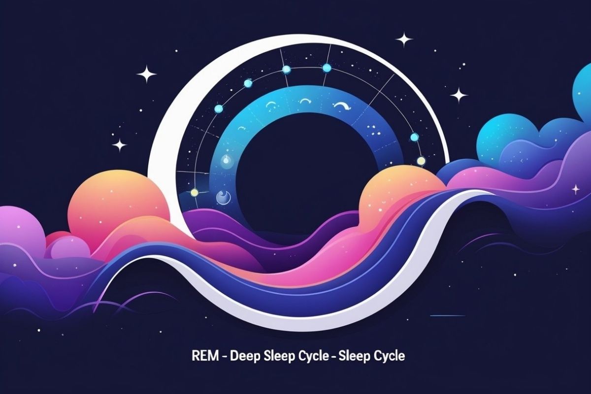 Deep Sleep vs REM: Understanding Sleep Stages and Their Benefits Sleep cycle diagram illustrating how REM sleep and deep sleep occur throughout a typical night of rest