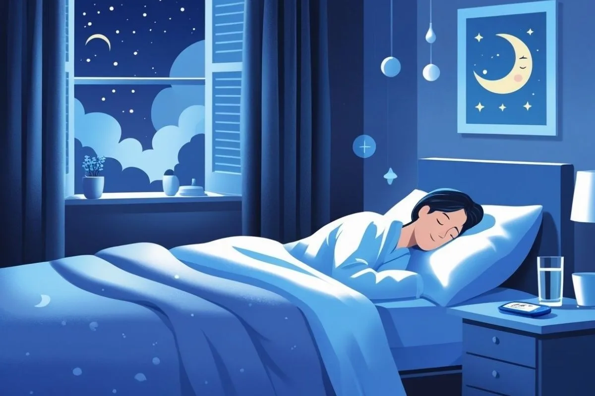 Diabetes and Sleep: Do They Really Affect Each Other? Peaceful nighttime sleep scene showing the importance of consistent, restorative sleep for blood sugar control and overall health