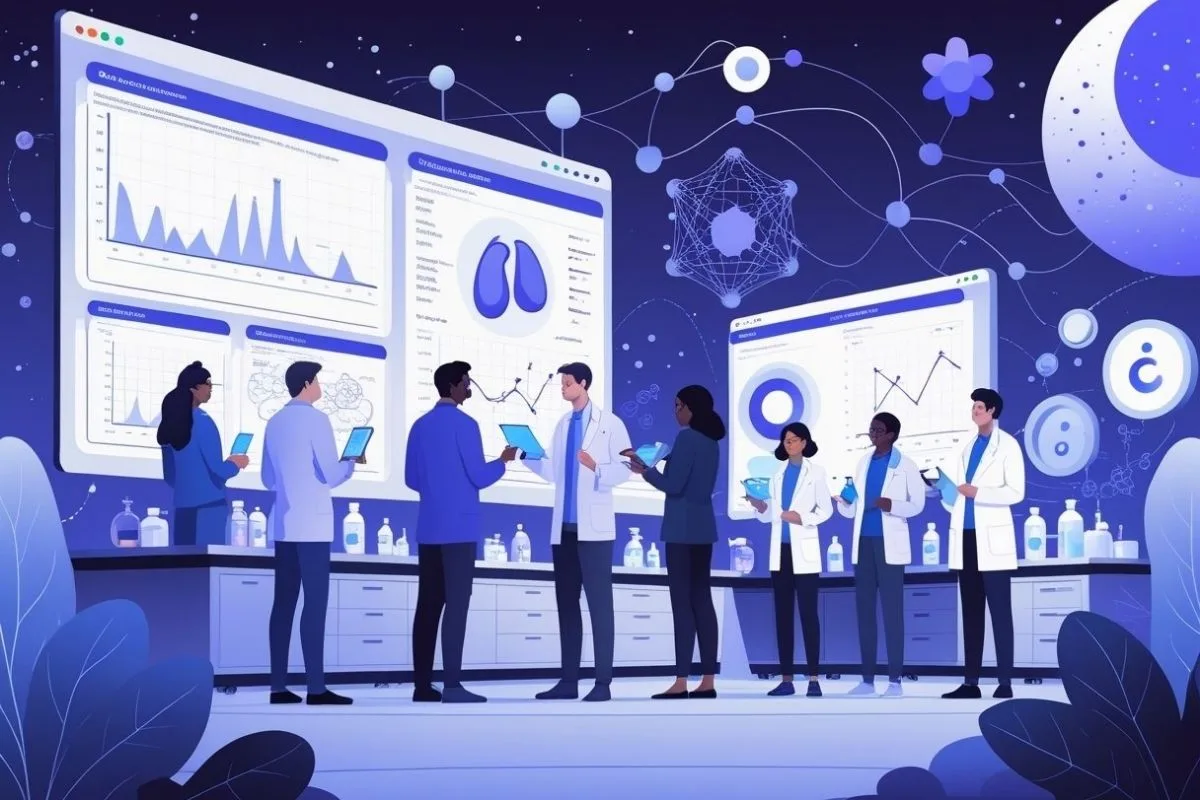 Diabetes and Sleep: Do They Really Affect Each Other? Researchers analyzing sleep and health data, representing scientific studies exploring the connection between diabetes and sleep quality