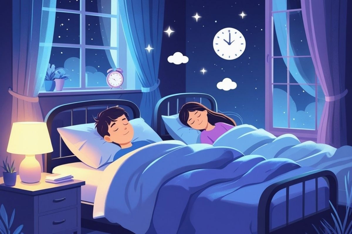 Teenagers sleeping peacefully through the night, illustrating healthy sleep habits and the importance of getting enough sleep during adolescence