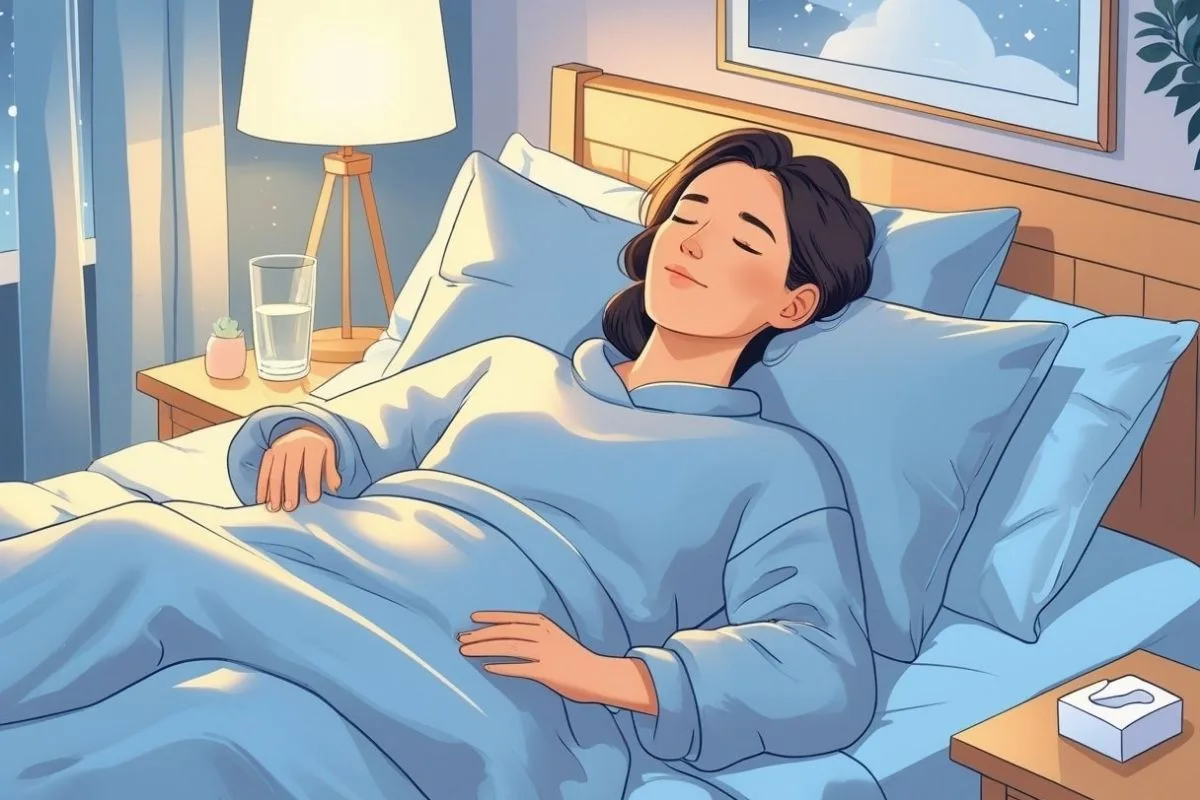 How to Sleep with a Cough: Effective Nighttime Remedies Person sleeping peacefully in a comfortable position, representing the goal of reducing cough symptoms for uninterrupted rest and recovery