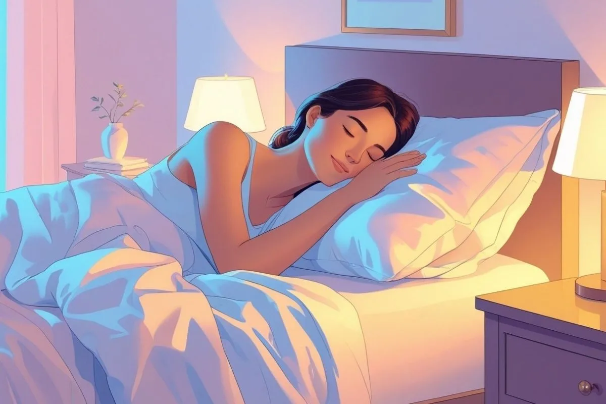 How to Stop Snoring: Effective Remedies and Solutions Side sleeper in a comfortable bedroom environment, showing a sleep position that may help keep airways open and minimize snoring
