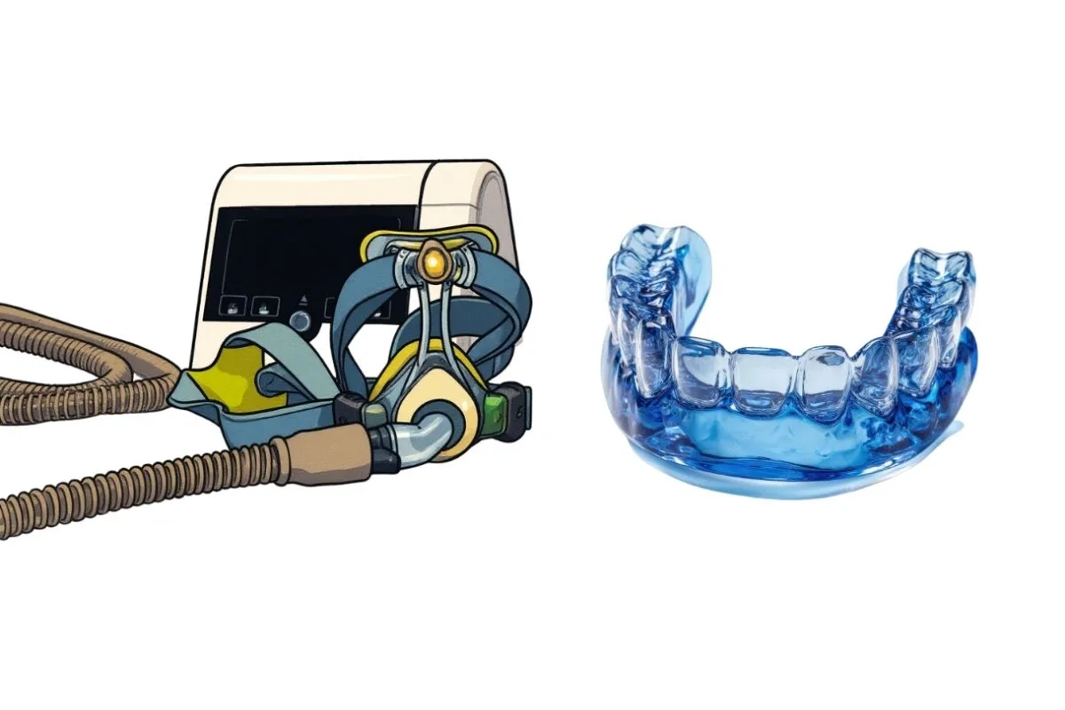 How to Stop Snoring: Effective Remedies and Solutions CPAP machine and anti-snoring mouthguard displayed as common treatment options for sleep apnea and chronic snoring