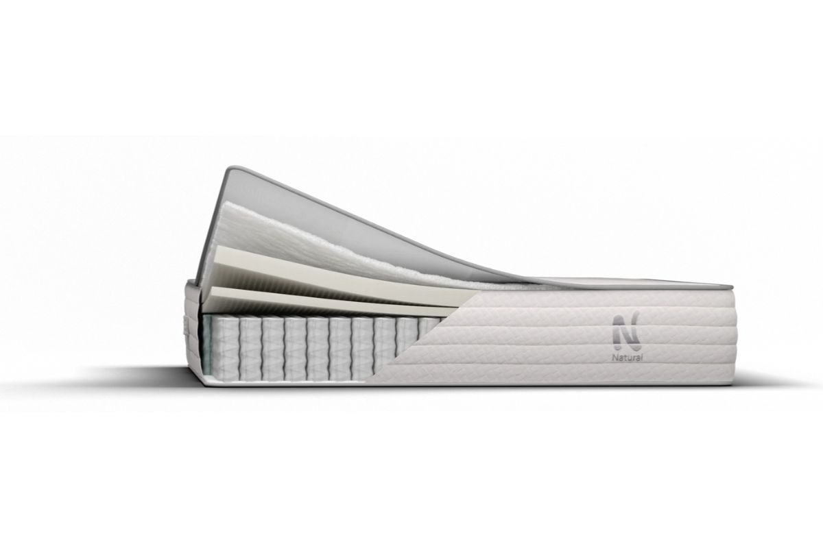 Cutaway view of the Nolah Natural 11 mattress layers, helping explain what customers can expect to inspect and evaluate before starting a mattress return