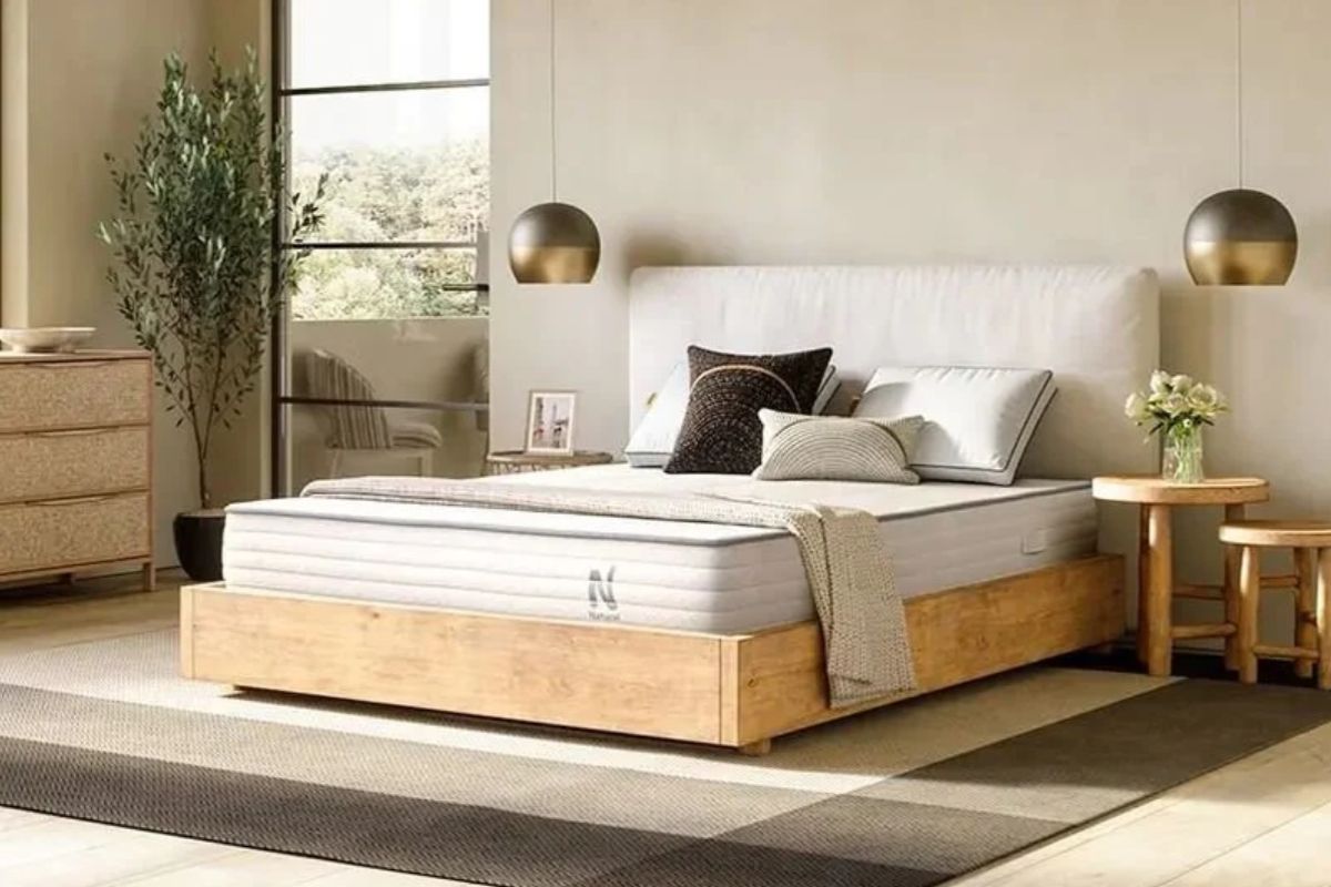 Nolah Natural 11-inch mattress displayed in a bedroom setting, showcasing its overall design and appearance for prospective buyers researching user experiences