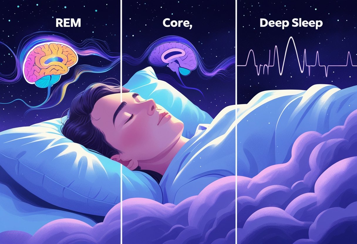rem, core, deep sleep rem, core, deep sleep