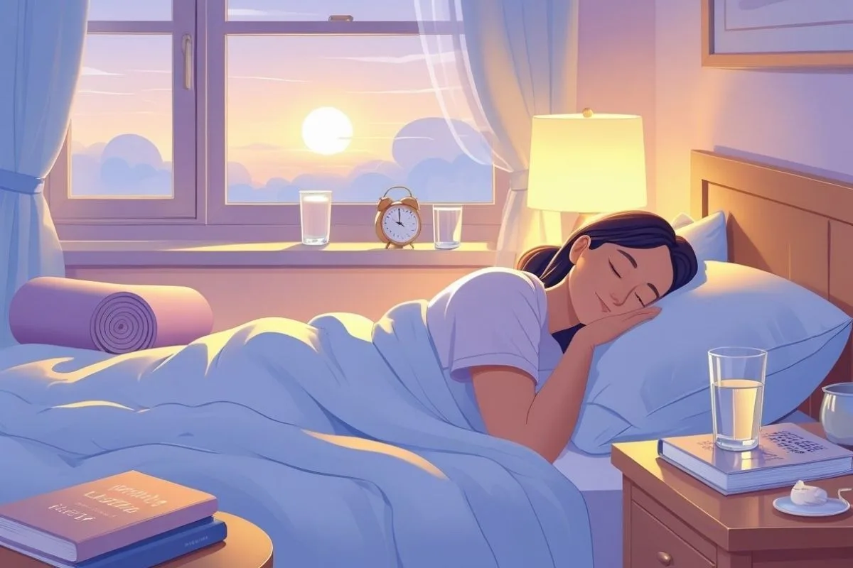 Restful sleep environment with healthy bedtime habits, representing strategies for recovering from sleep debt and improving sleep quality