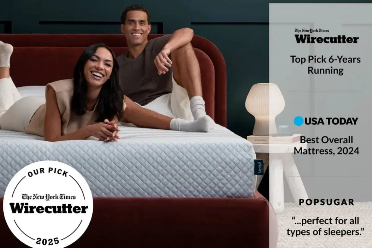 Award-winning mattress displayed as a sleep support solution, highlighting the role of a comfortable mattress in recovering from sleep debt and improving sleep quality