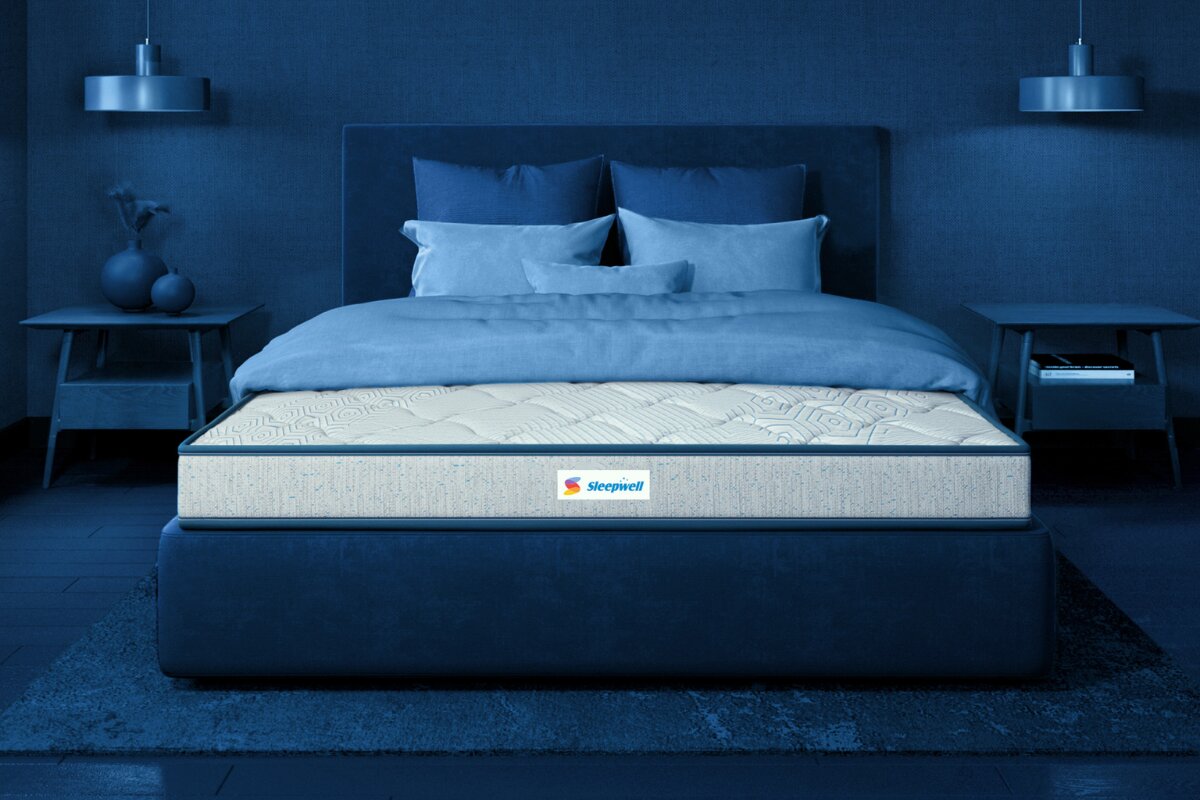 The Sleepwell Pro Nexa Classic Mattress on display.