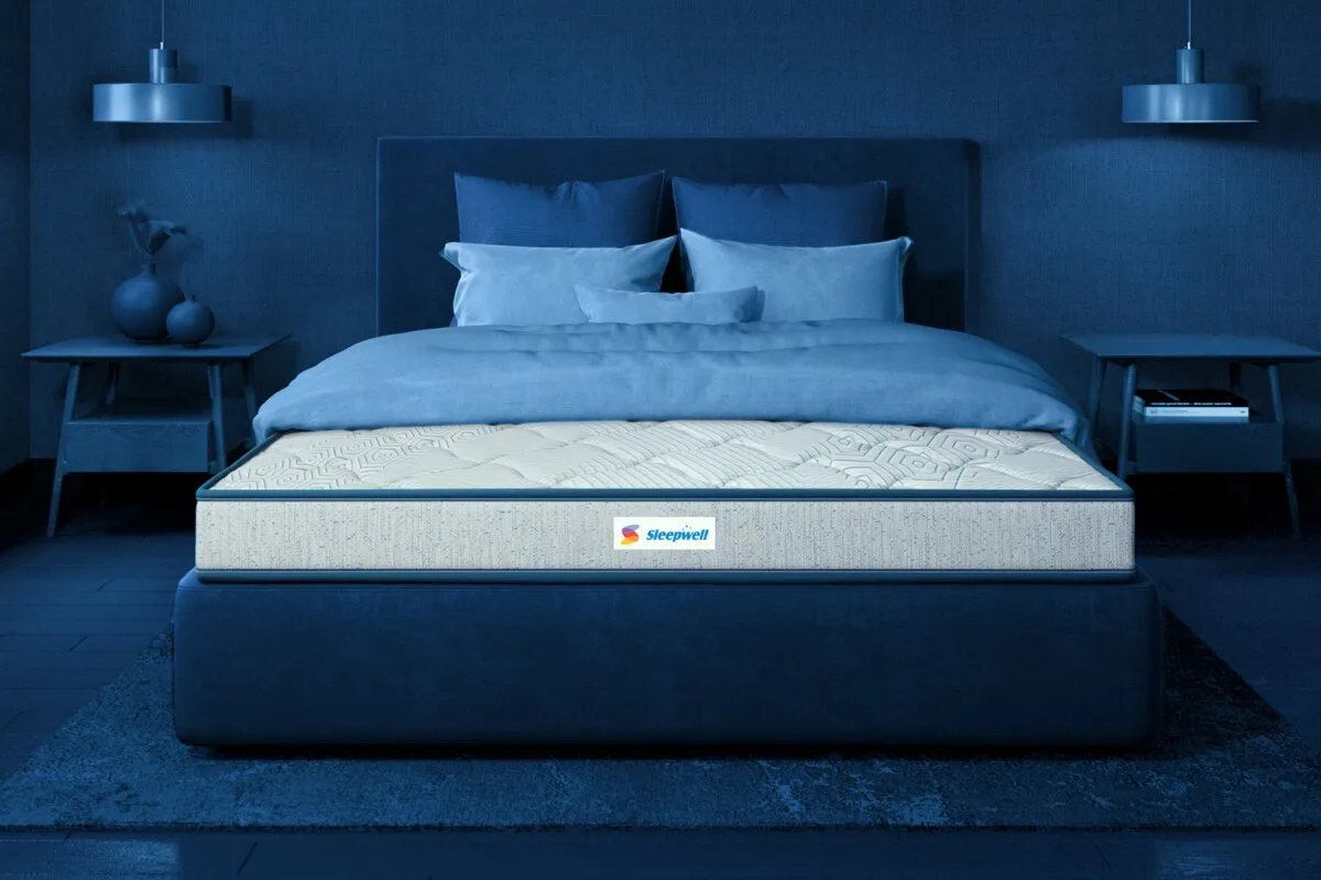 The Sleepwell Pro Nexa Classic Mattress on display.