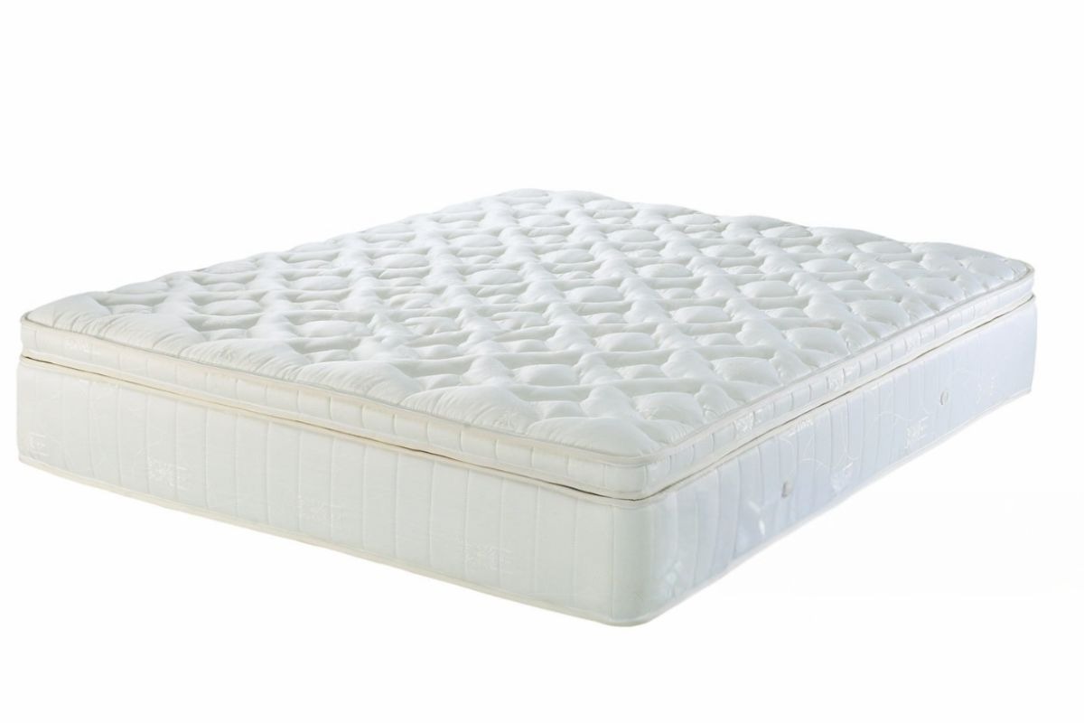 Plush latex mattress with a quilted comfort layer, illustrating the cushioned yet responsive feel of a latex mattress