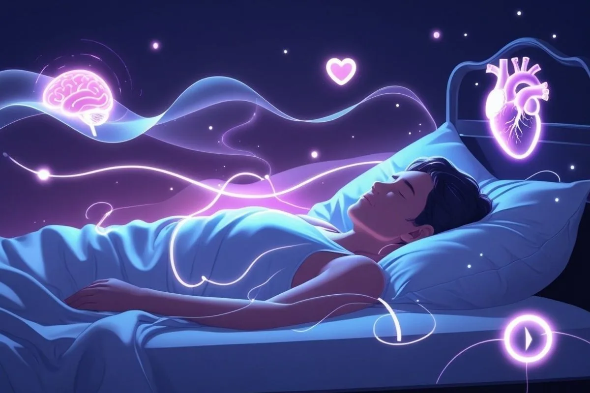 What Does Sleep Do for the Body? Discover Its Vital Health Benefits Graphic depicting communication between the brain and body during sleep, emphasizing sleep’s role in recovery and regulation