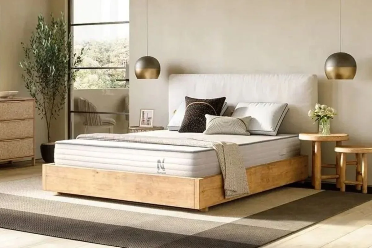 What is the Best Humidity Level for Sleeping? Comfortable mattress in a well-designed bedroom supporting restful sleep with ideal indoor humidity levels