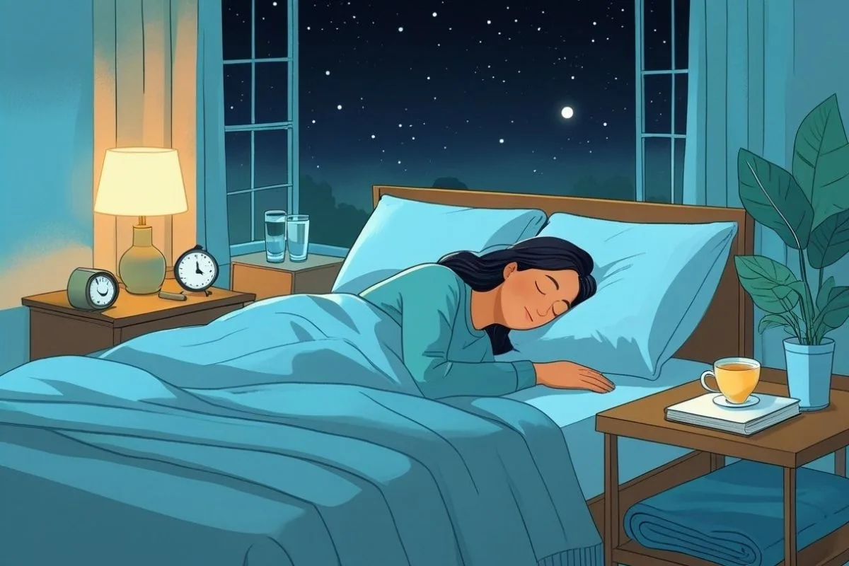 How to Fall Asleep Fast: Expert Tips and Techniques for Better Sleep Peaceful bedroom with soothing lighting, herbal tea, and a comfortable bed to encourage faster sleep