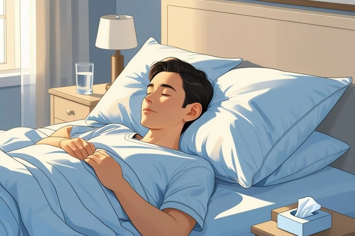 How to Sleep with Ear Infection: Simple and Effective Solutions Sleeping on the back with head slightly elevated to help relieve discomfort from an ear infection