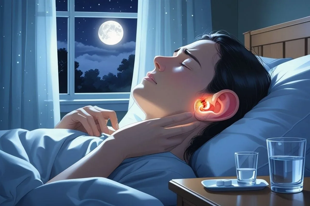 How to Sleep with Ear Infection: Simple and Effective Solutions Person gently supporting a painful ear while sleeping to reduce pressure and nighttime discomfort