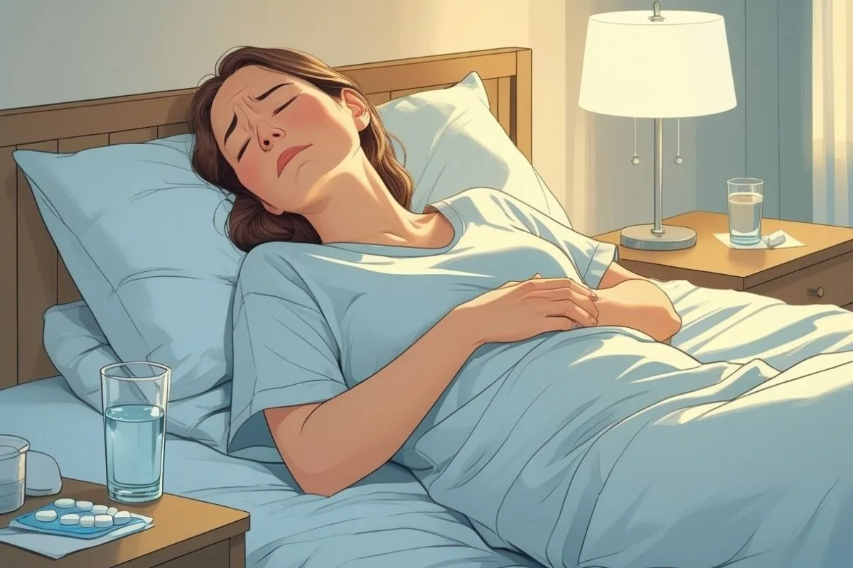 How to Sleep with UTI Discomfort: Effective Nighttime Relief Tips Woman experiencing uti discomfort in bed highlighting the challenges of sleeping with a urinary tract infection