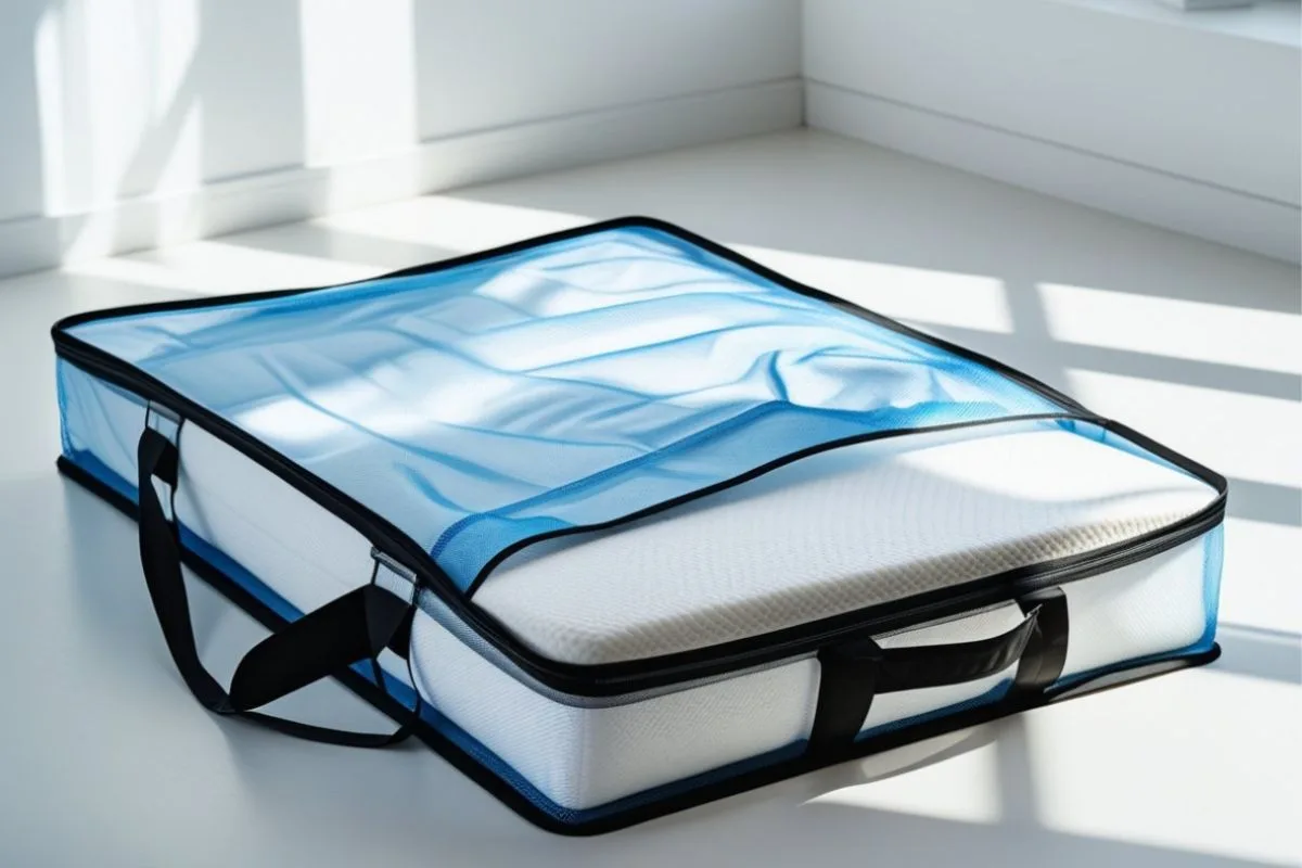 How to Store a Latex Mattress? Latex mattress placed inside a breathable storage bag to protect it from dust and moisture during storage
