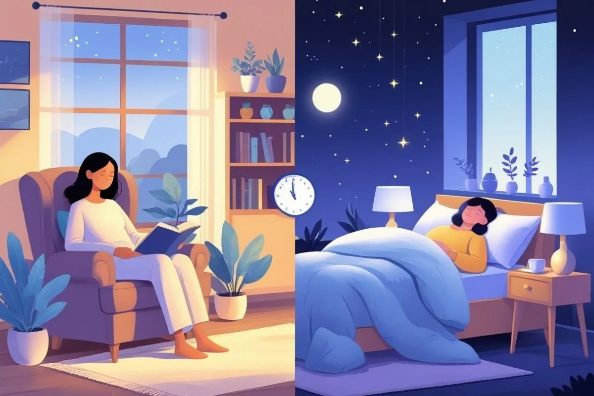 Rest and Sleep: Understanding Their Differences and Health Benefits Comfortable bedroom setup that promotes better sleep quality and a relaxing sleep environment