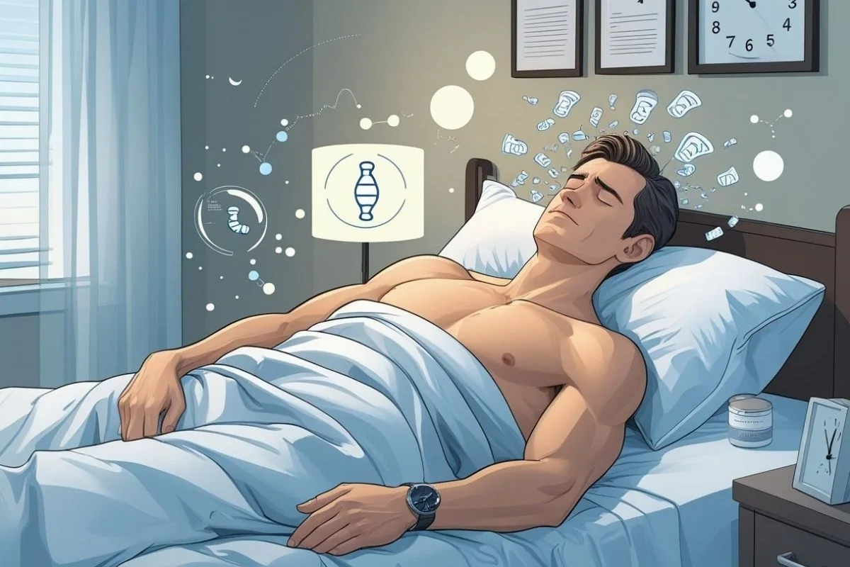 Testosterone and Sleep: Understanding the Connection for Better Health Man experiencing poor sleep that may contribute to lower testosterone levels and reduced overall health