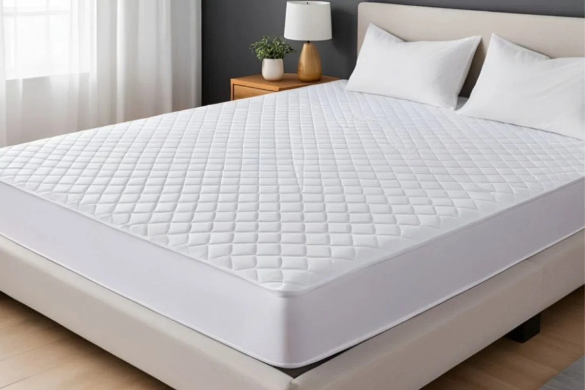 Why Buy a Latex Mattress? Close-up of a latex mattress with a quilted cover, illustrating the comfort, pressure relief, and breathable design of latex bedding
