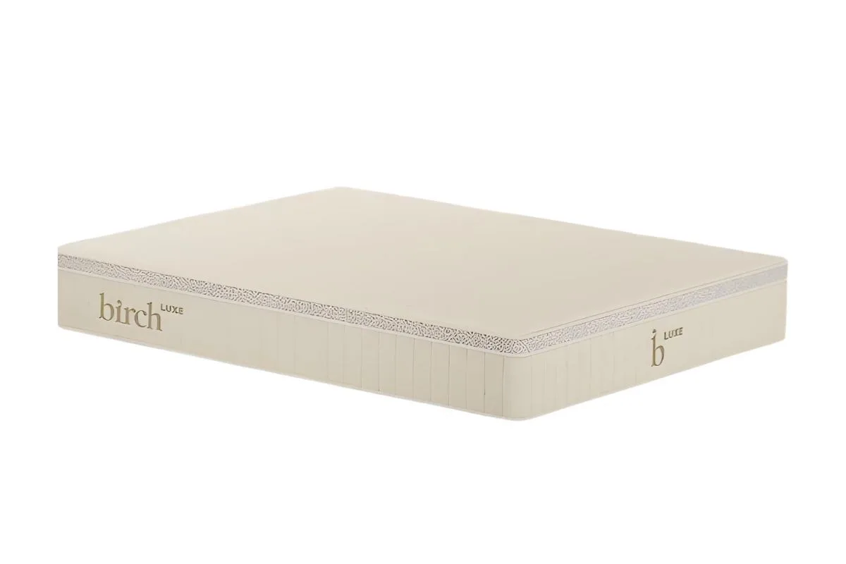 Birch Luxe Natural Mattress shown on a white background highlighting its premium design and natural materials for understanding what to expect during the trial period