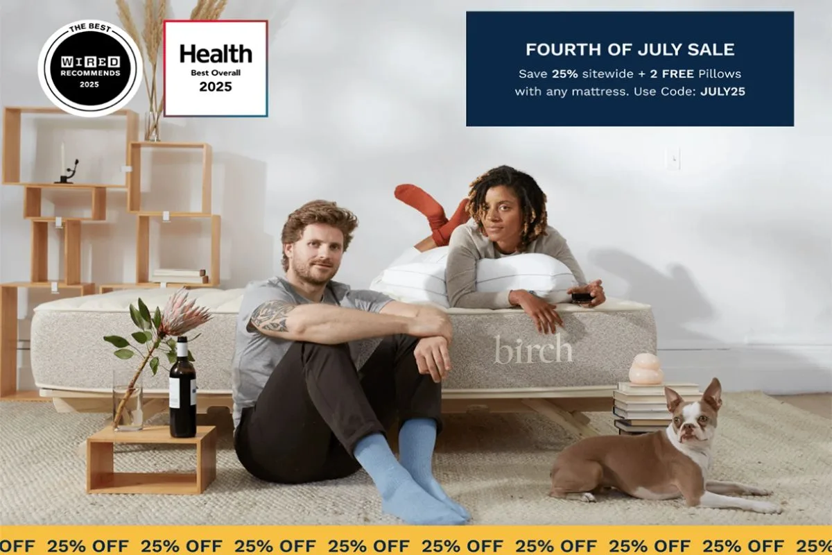 Birch Natural Mattress with sale promotion and industry awards, illustrating the importance of following warranty guidelines after purchase