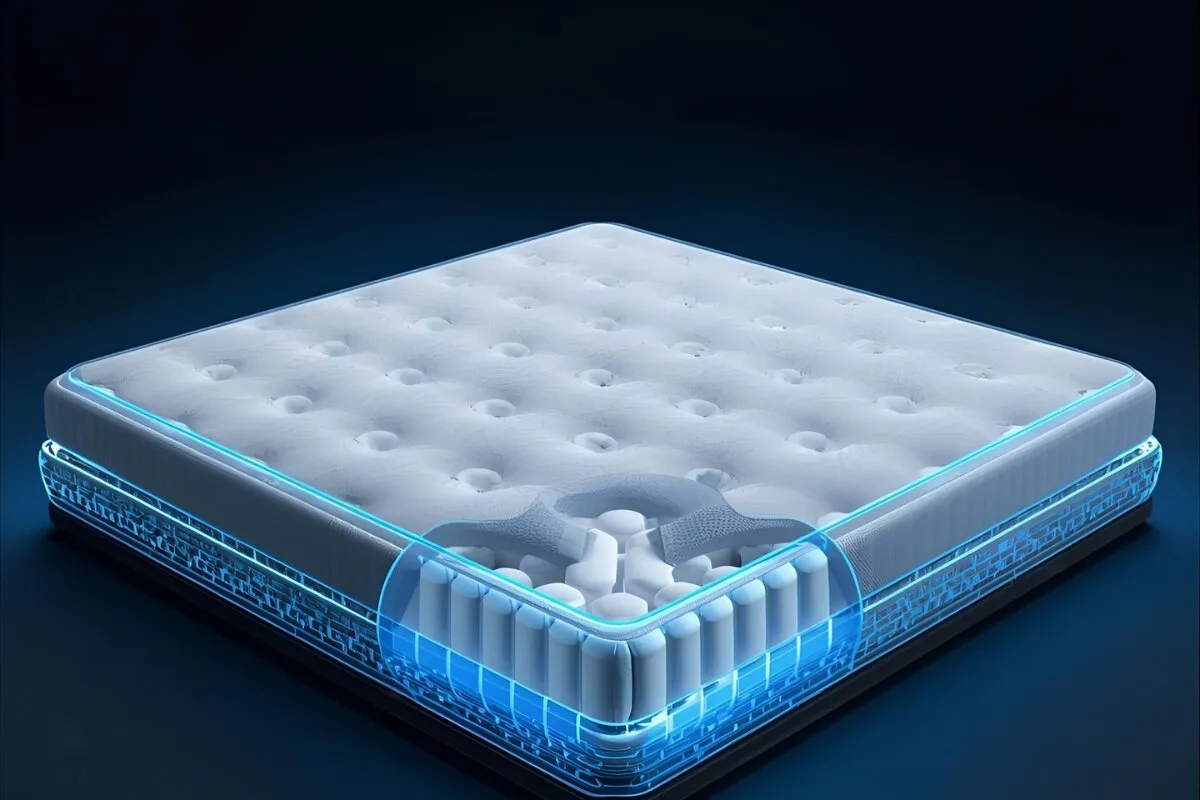 How Do Adjustable Firmness Mattresses Work? A diagram of a mattress and its layers.