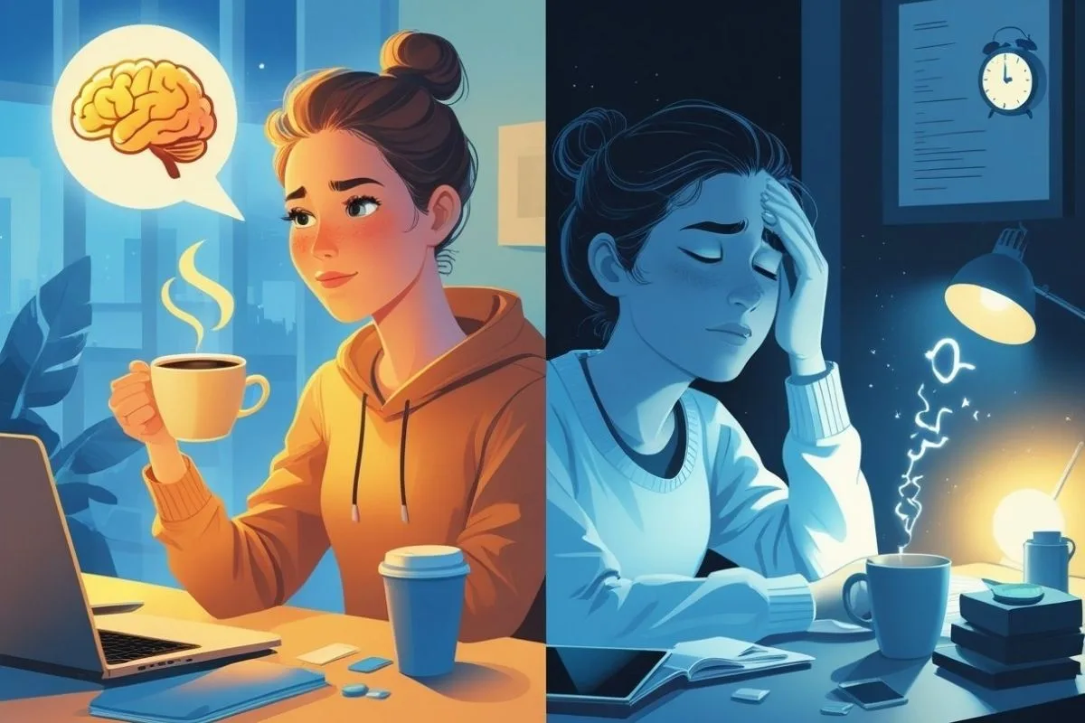 Late-night caffeine use affecting alertness and making it harder to fall asleep