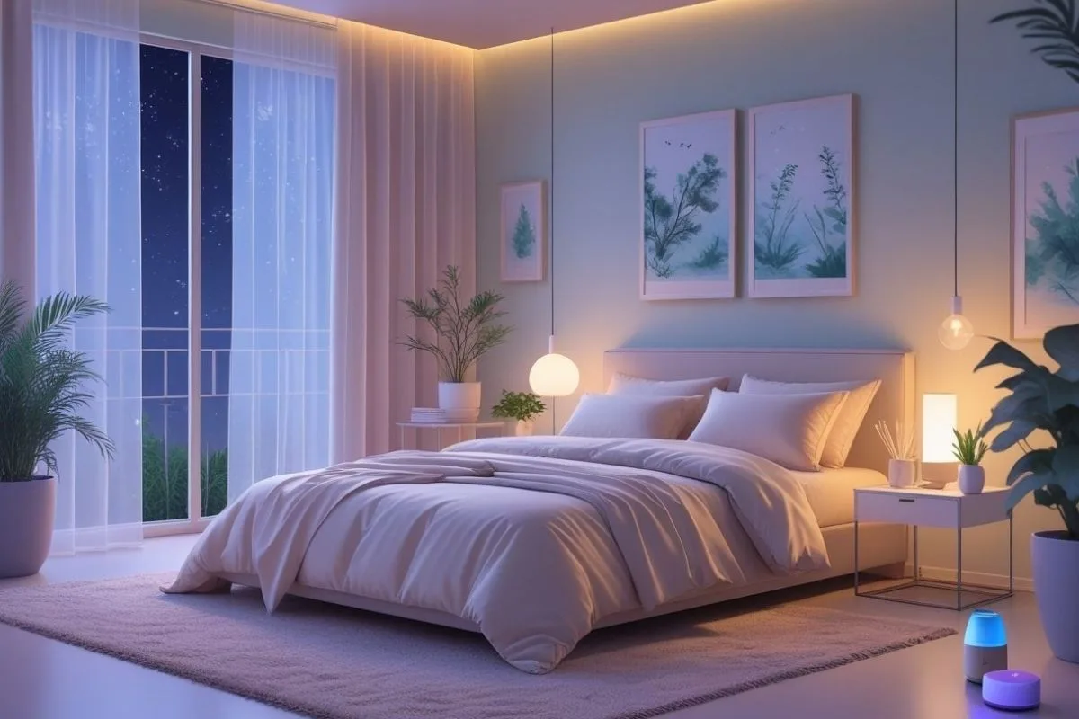 How to Clear Your Mind to Sleep: Effective Tips for an Active Mind Minimalist sleep-friendly bedroom designed to create a calming environment that helps clear the mind before sleep