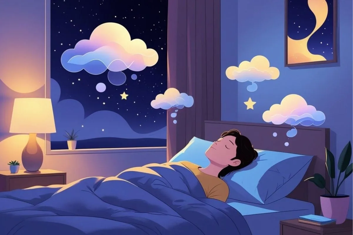 How to Clear Your Mind to Sleep: Effective Tips for an Active Mind Sleeper with peaceful dream imagery representing mental relaxation and letting go of racing thoughts before bed
