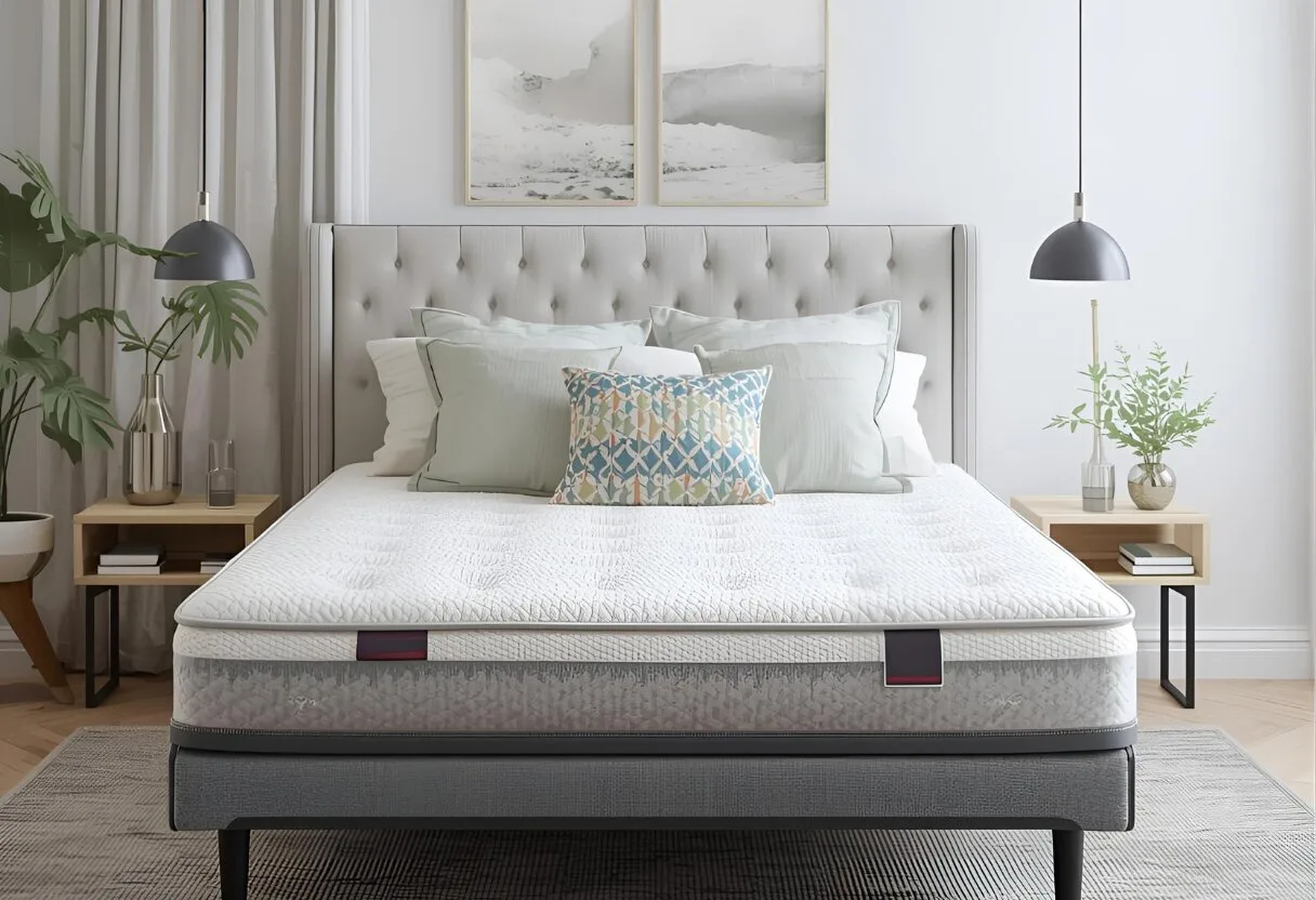How to Make a Latex Hybrid Mattress Softer? A bed in a well-lit room.