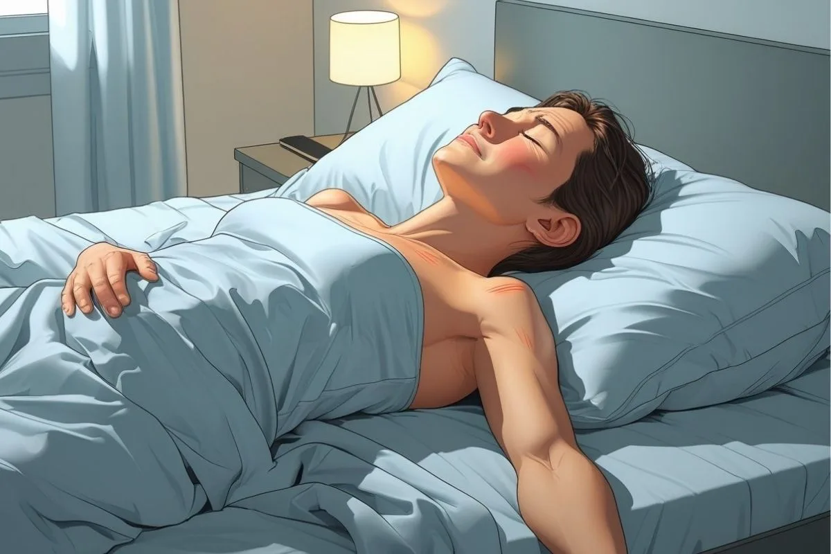 How to Sleep with Spinal Stenosis: Best Positions & Tips Person experiencing shoulder and upper back discomfort from poor sleeping posture with spinal stenosis