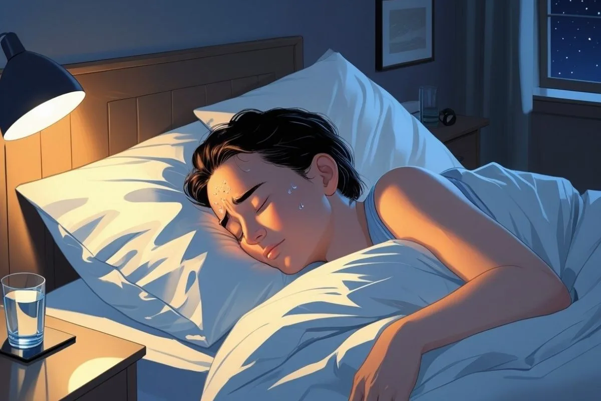 Hydration and Sleep: Can Dehydration Affect Your Sleep? Person experiencing restless sleep and dehydration symptoms demonstrating how inadequate hydration can disrupt sleep quality