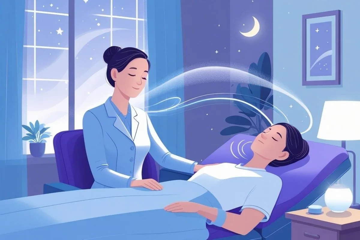 Hypnosis for Sleep: Does it Really Work? Person relaxing in a comfortable chair after a hypnosis session to improve sleep