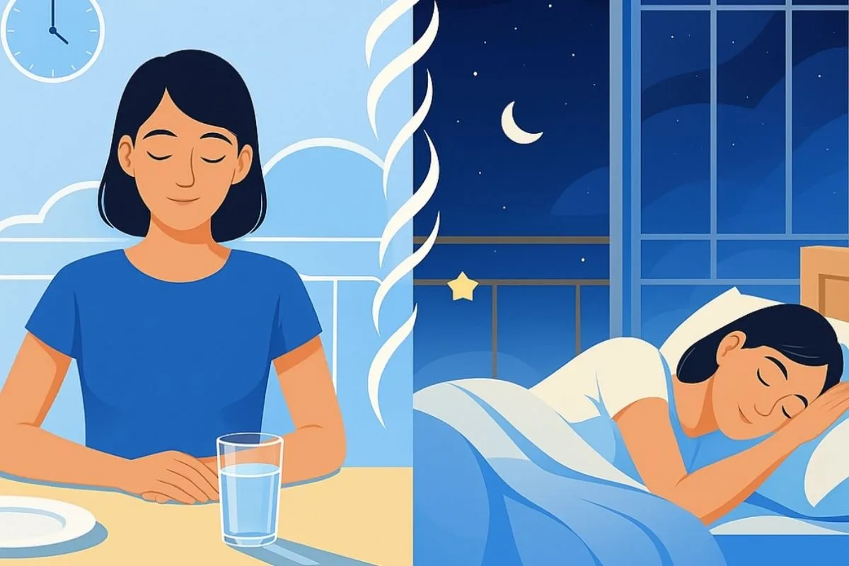 Intermittent Fasting and Sleep: Enhancing Rest Through Timed Eating Illustration of fasting during the day leading to restful sleep at night through a consistent routine