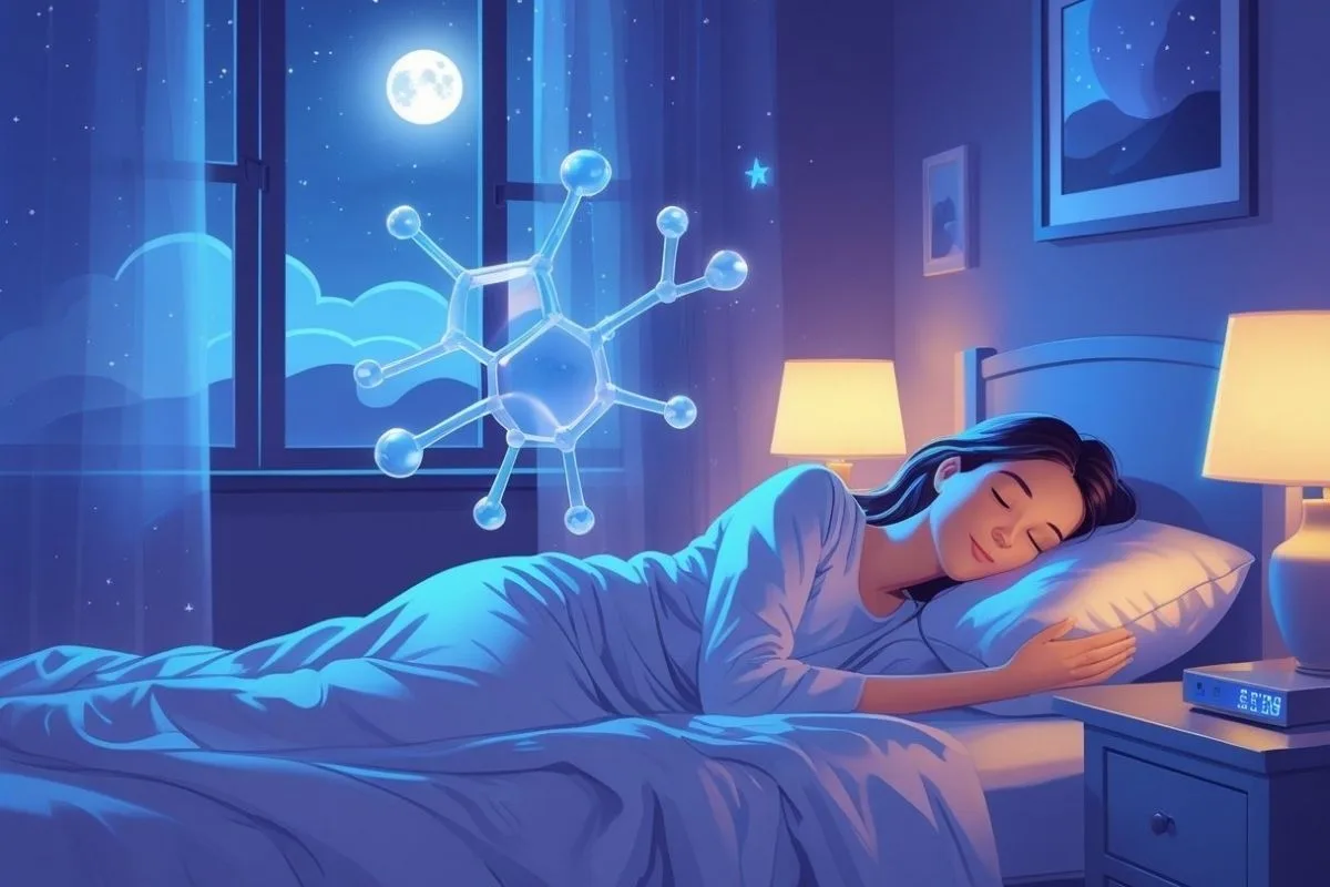 Illustration showing how progesterone may support healthy sleep through hormone regulation