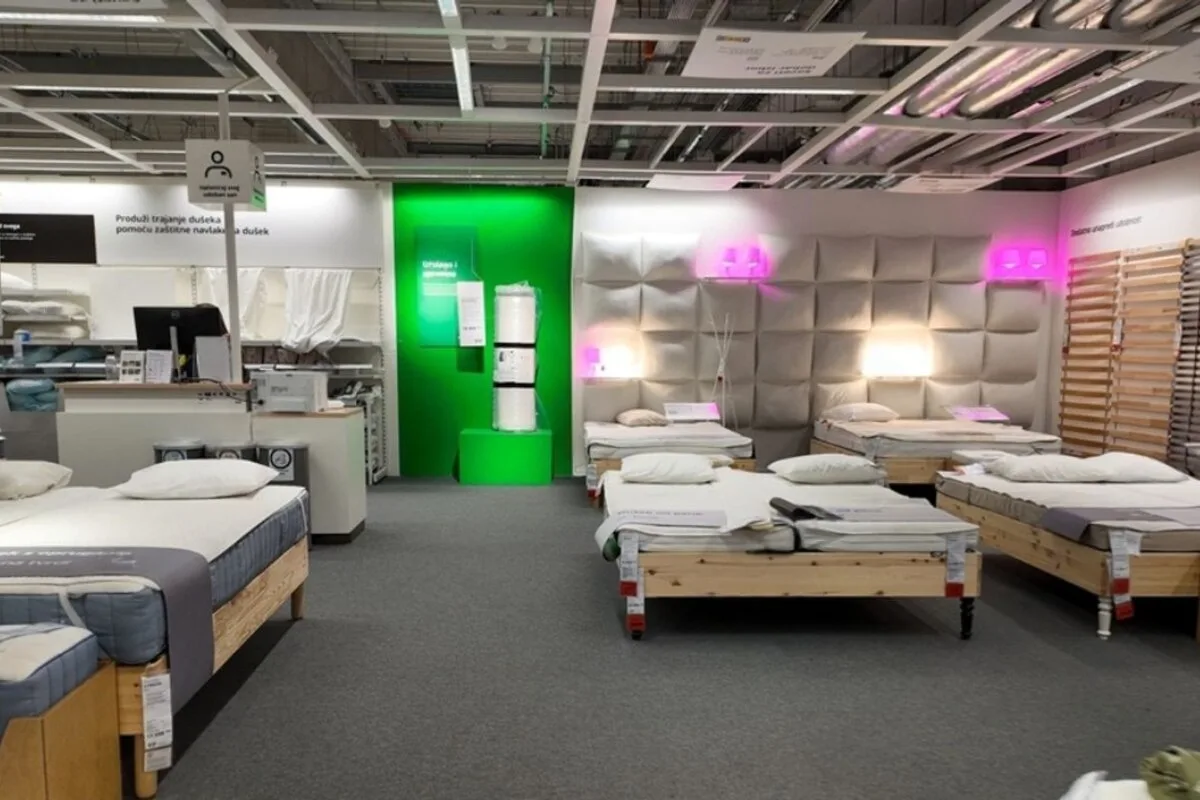A shop full of mattresses.