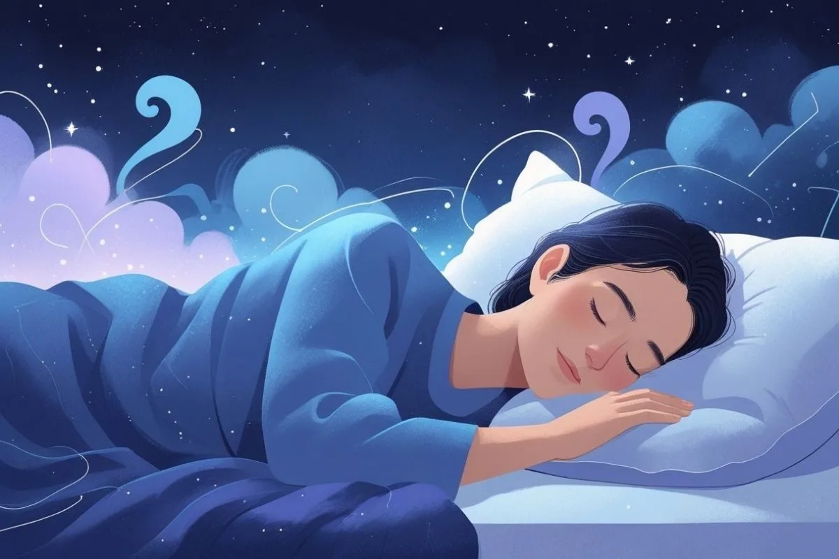 Close-up of a sleeping person representing vivid dreaming and the connection between restful sleep and dream activity