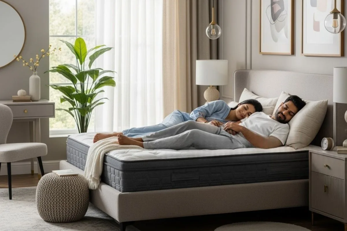 Is It Healthy to Sleep On An Adjustable Firmness Mattress? A couple sleeping on a bed.