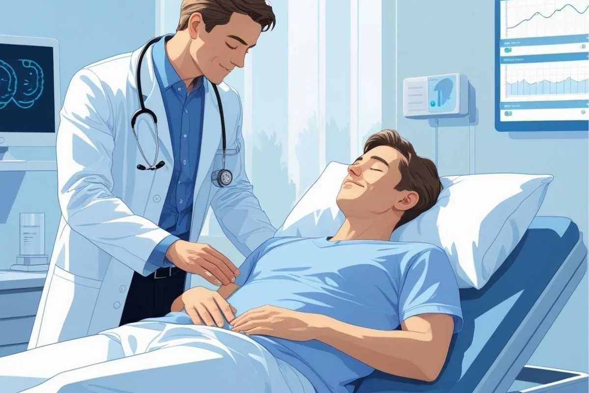 Pain and Sleep: How to Sleep When In Pain? Doctor consulting with a patient about pain and sleep, emphasizing medical guidance for improving sleep with chronic pain